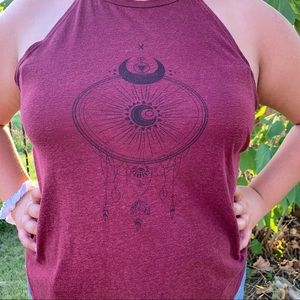 burgundy halter top